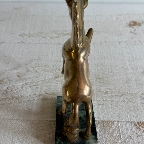 Vintage Brass Unicorn Standing on Stone Base - Picture 6 of 10